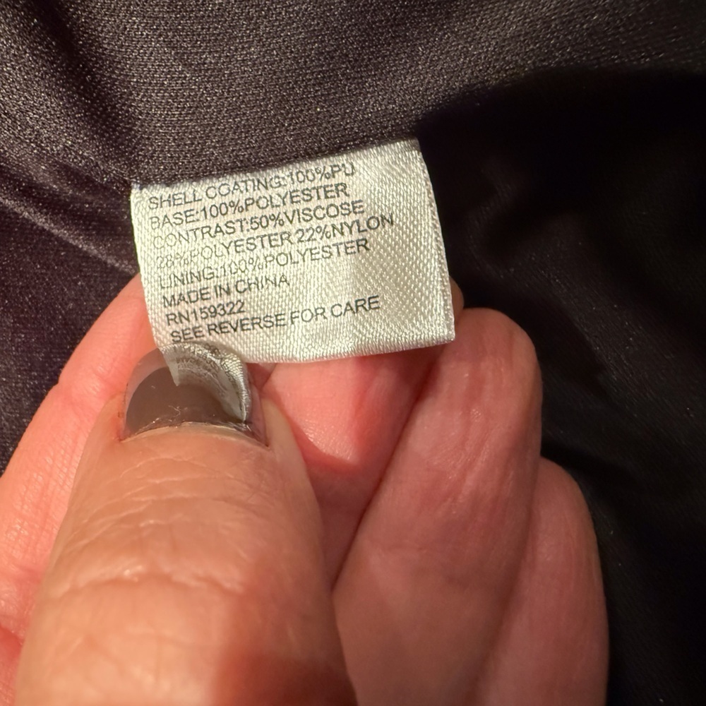CENTRAL PARK WEST BLAZER BLACK VEGAN LEATHER removable grey knit dickey small - Picture 7 of 8